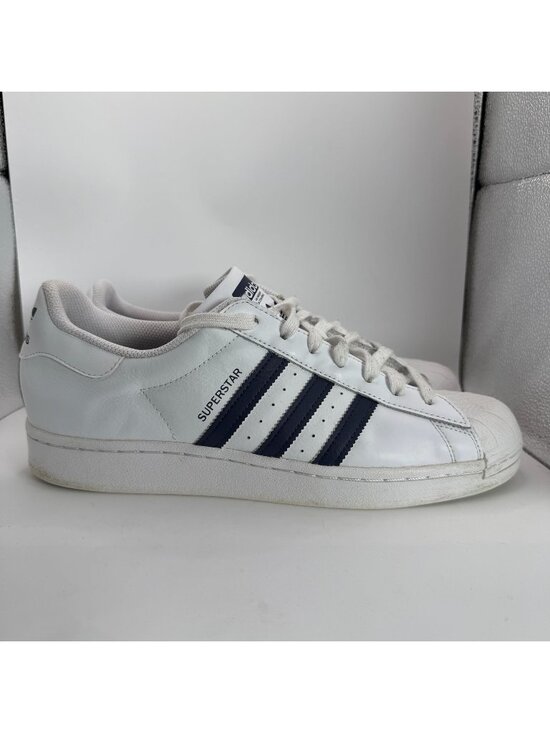 adidas Other - Adidas Superstar White & Navy Mens Sneakers Size 11 Classic Leather Shoes
